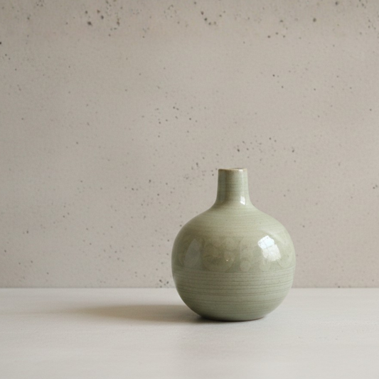 Long Neck Khmer Script Vase